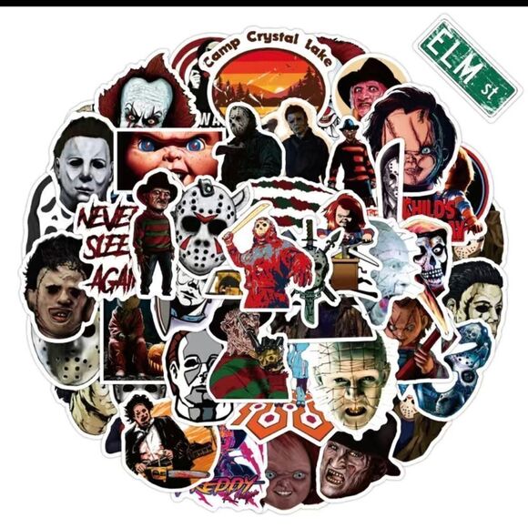 50 waterproof horror movie stickers - Picture 1 of 6
